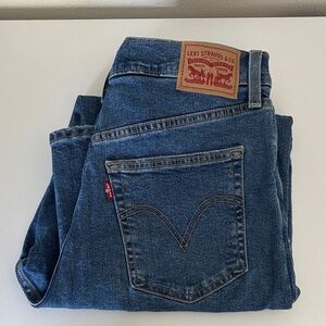 Levi's Classic Button Fly Ribcage Straight Ankle Women’s Deep Blue